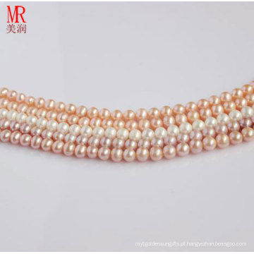 7-8mm Round Natural Fresh Water Pearl Strand